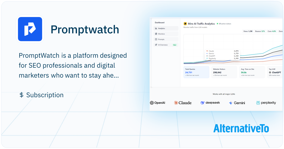 promptwatch-get-your-brand-mentioned-by-ai-search-engines-alternativeto