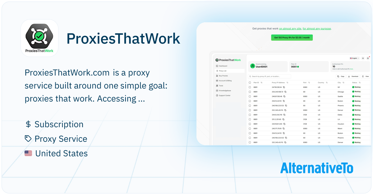ProxiesThatWork: Com is a proxy service built around one simple goal ...