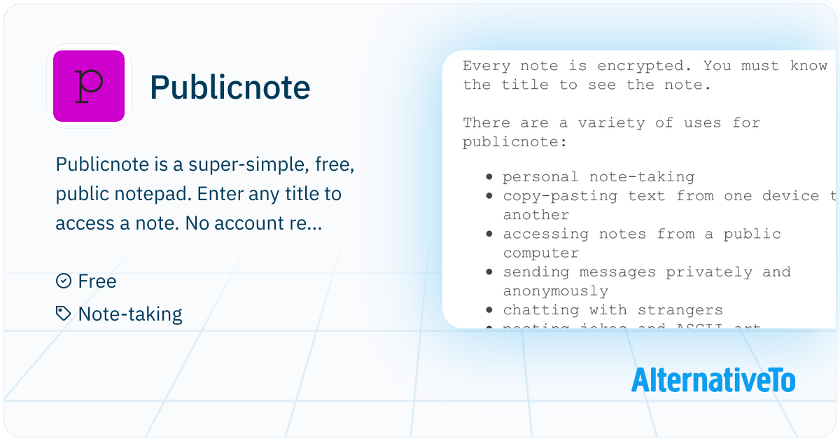 Public Note Sign Publicnote: Database of notes that is accessible to the public. No ...