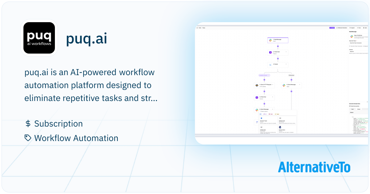 Arternative Rework Flow puq.ai: Workflow automation engine that combines AI agents with 300 ...