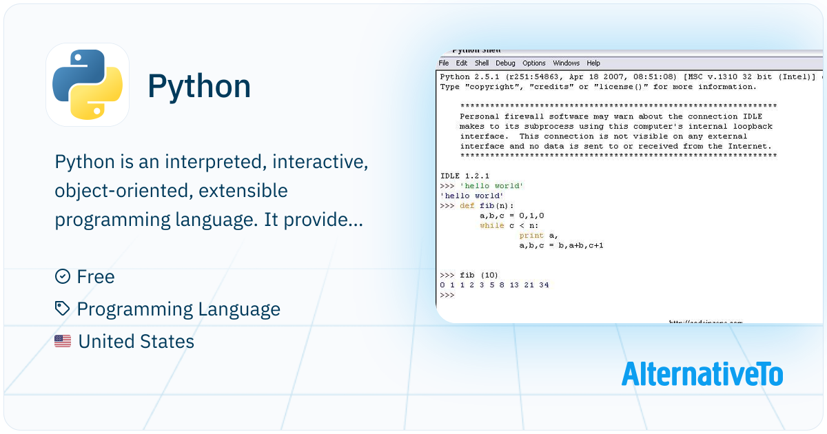 Python: Interpreted, interactive | AlternativeTo