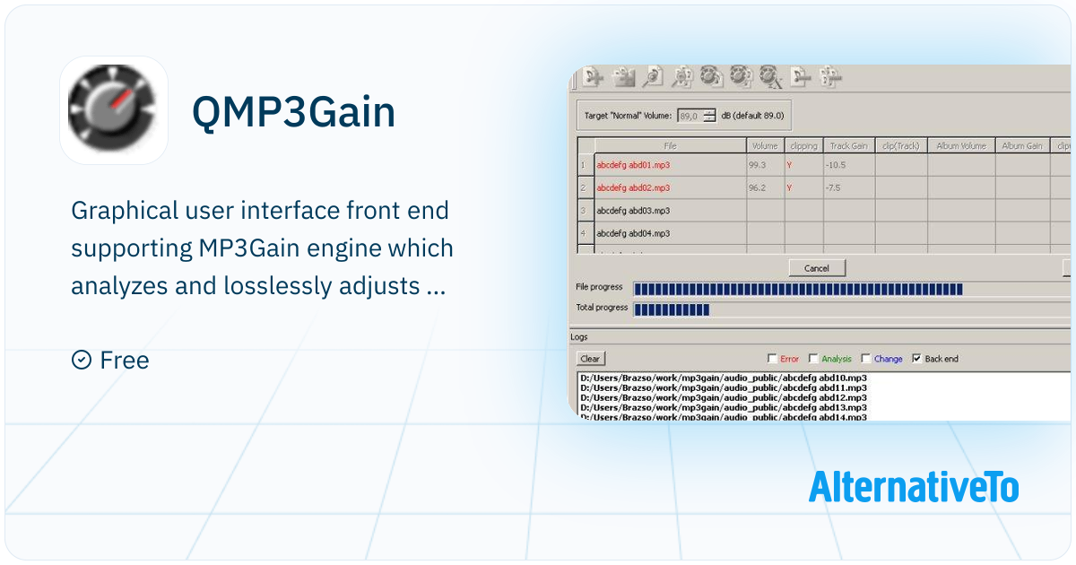 Mp3gain Program QMP3Gain: Graphical user interface front end supporting | AlternativeTo