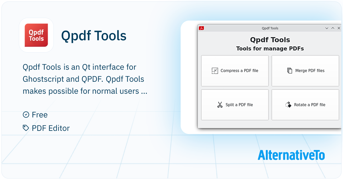 Qpdf Tools: Easy-to-use Qt interface for Ghostscript and QPDF ...