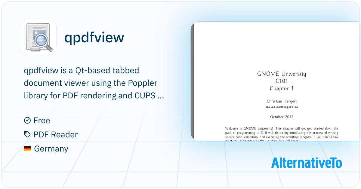 qpdfview: Qt-based tabbed document viewer | AlternativeTo