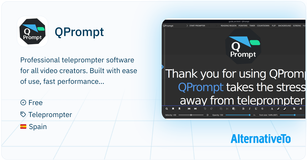 QPrompt: Teleprompter software built with ease of use, productivity ...