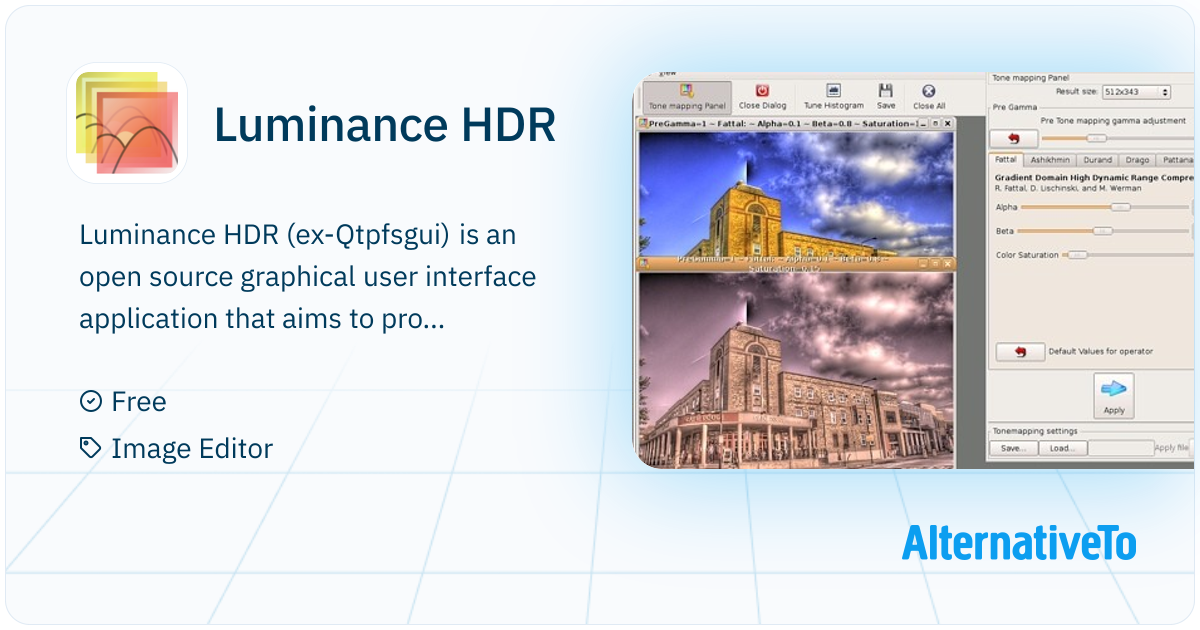 Luminance HDR: Graphical user interface (based on the Qt5 toolkit) that ...