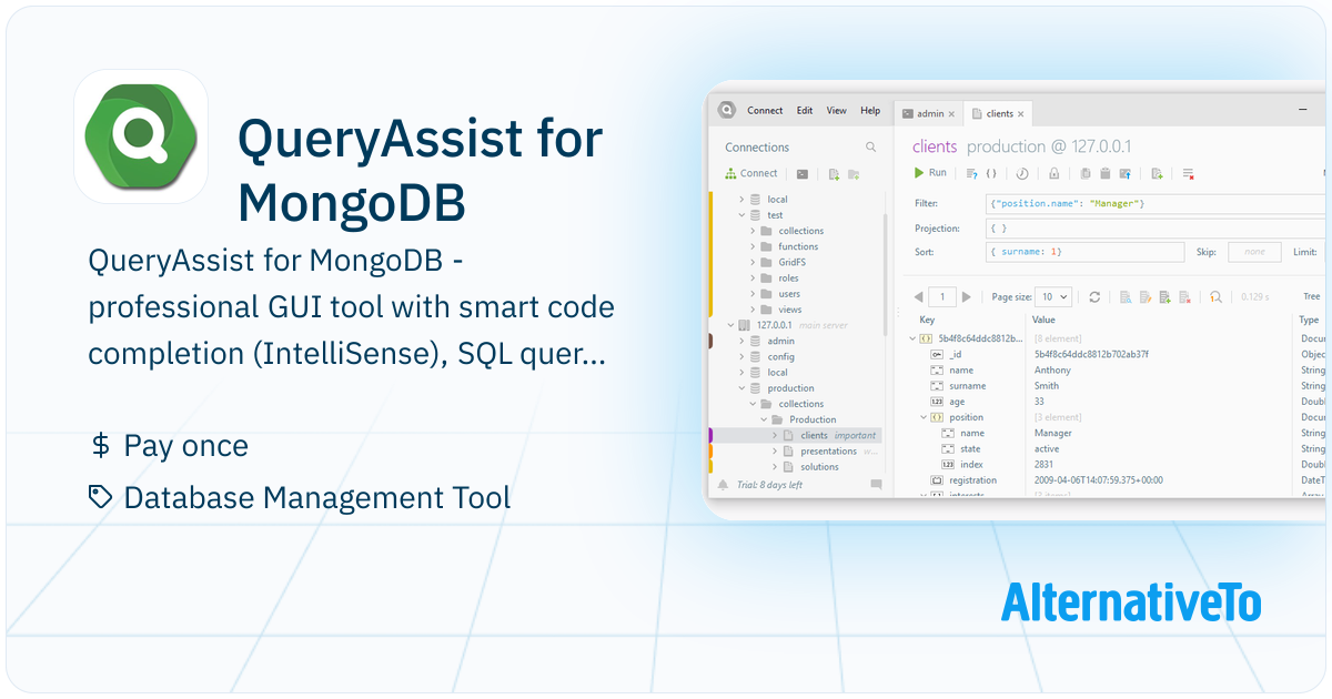 QueryAssist for MongoDB: - professional GUI tool | AlternativeTo