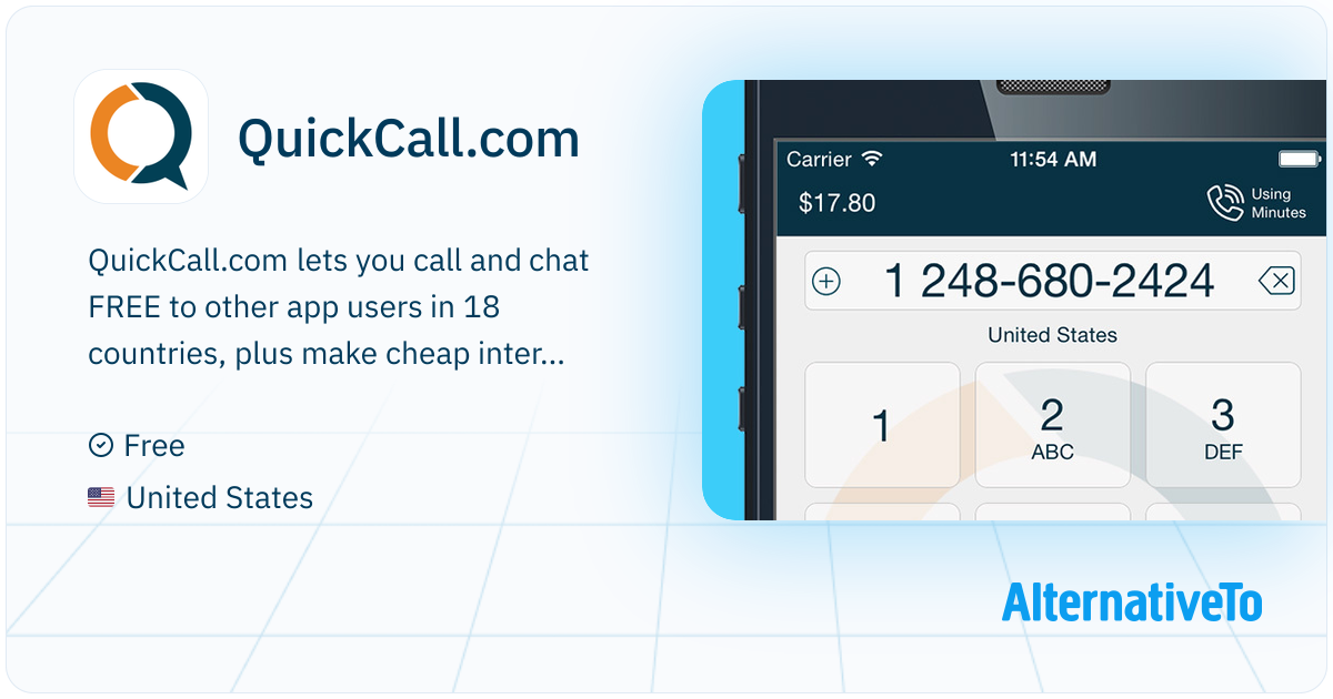 Q . Call QuickCall.com: Lets you call and chat free to other app users in 18 ...