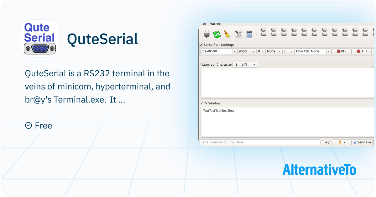 Qcom Serial Terminal QuteSerial: QuteSerial - Yet Another RS232 Serial Terminal | AlternativeTo