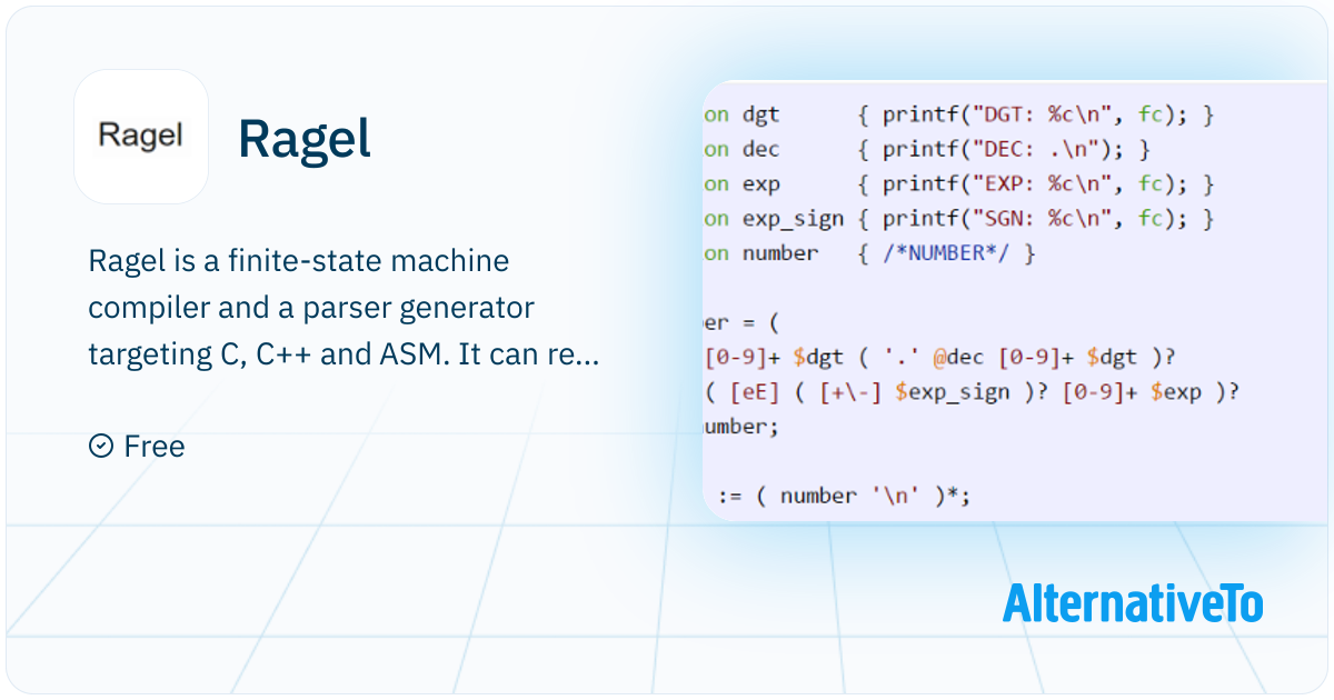 Troy Ragel Ragel: Compiles executable finite state machines from regular languages ...