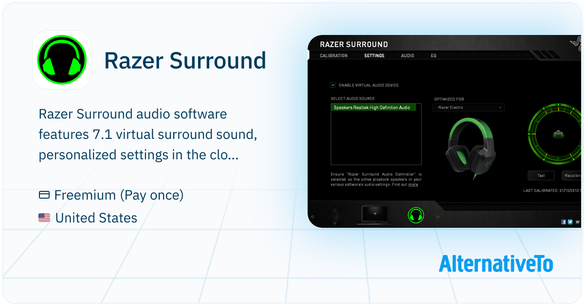 Razer Surround: Audio software features 7 | AlternativeTo