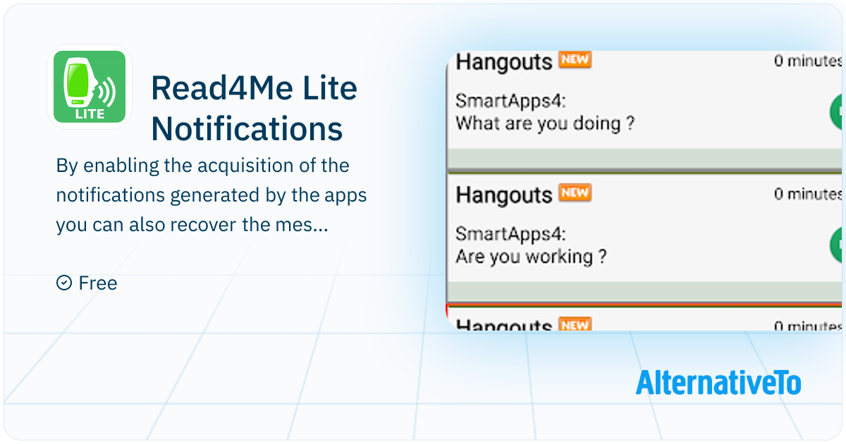 Read Me Message Read4Me Lite Notifications: Read received messages even those deleted ...