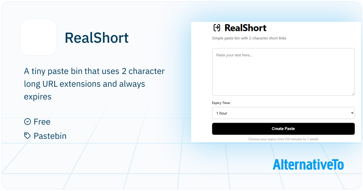 RealShort: A tiny paste bin that uses 2 character long URL extensions