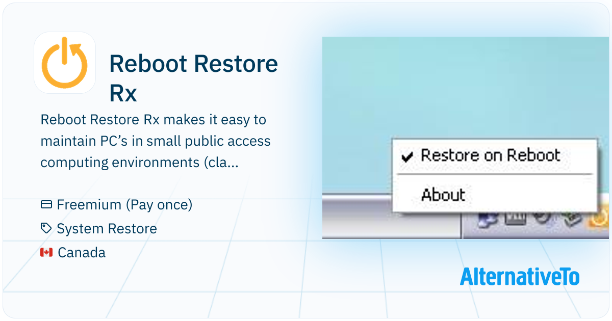 Reboot Restore Rx: Makes it easy to maintain PC’s | AlternativeTo