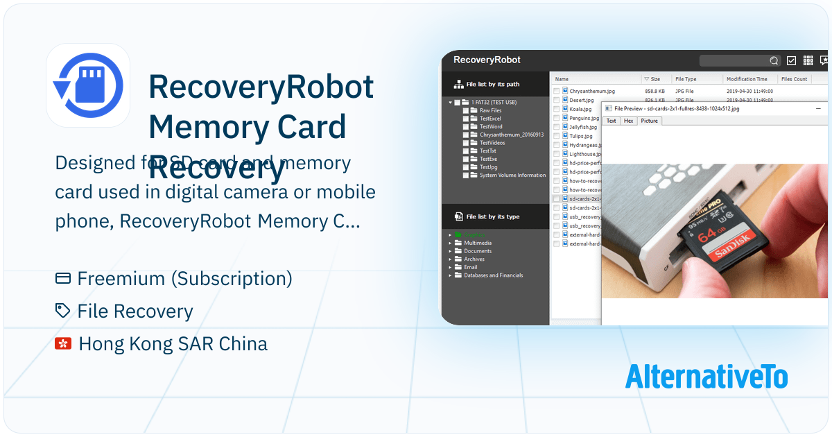 Memory Restore RecoveryRobot Memory Card Recovery: Memory card recovery software ...