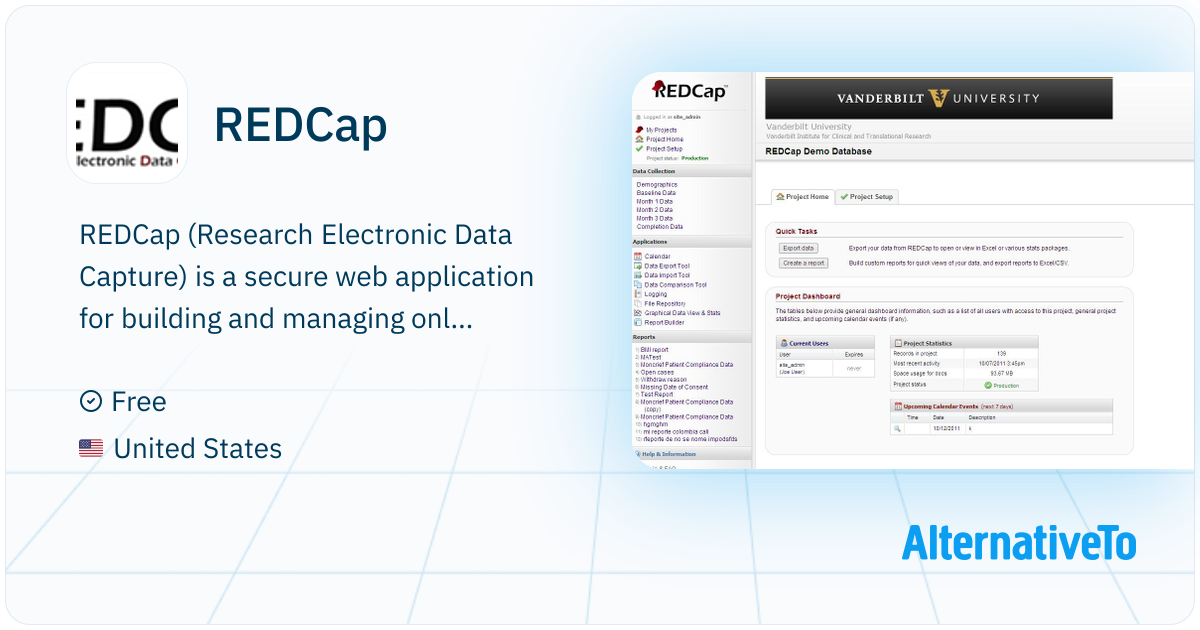 Readcap REDCap: (Research Electronic Data Capture) is a | AlternativeTo