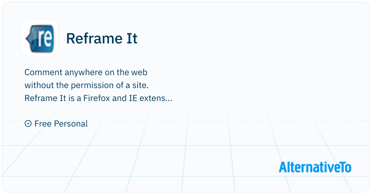 Reframe Software Reframe It: Comment anywhere on the web without the | AlternativeTo