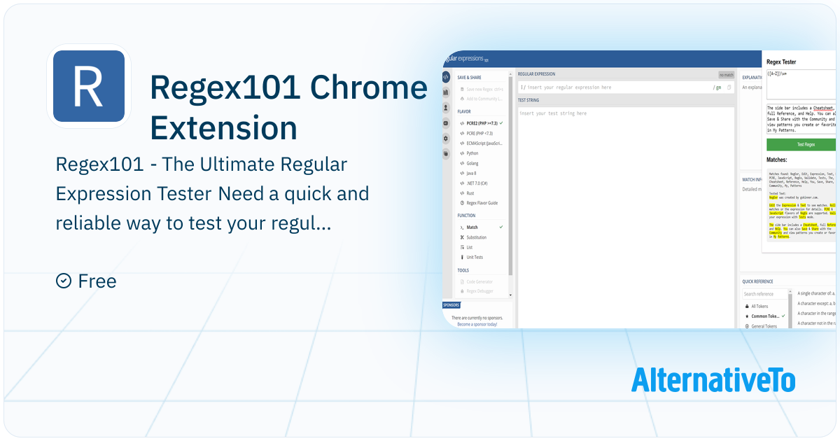 Regex101 Chrome Extension: Regular expression tester with syntax ...