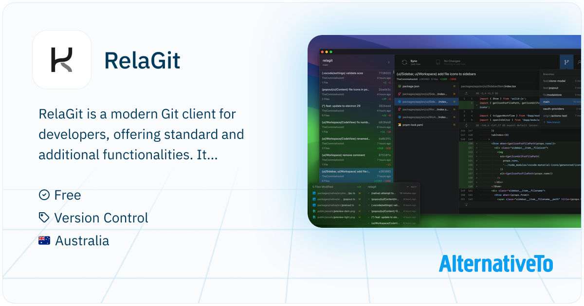 Got Client RelaGit: Graphical Git client with advanced tools, theme support ...