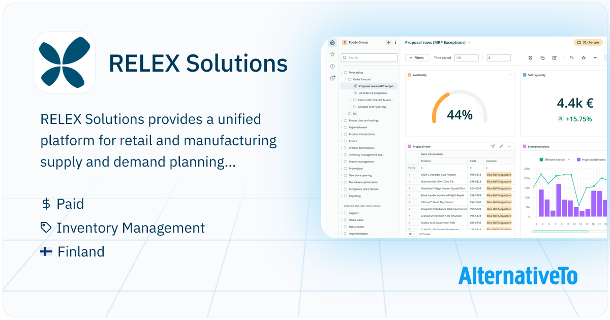 RELEX Solutions: Provides a unified platform for | AlternativeTo