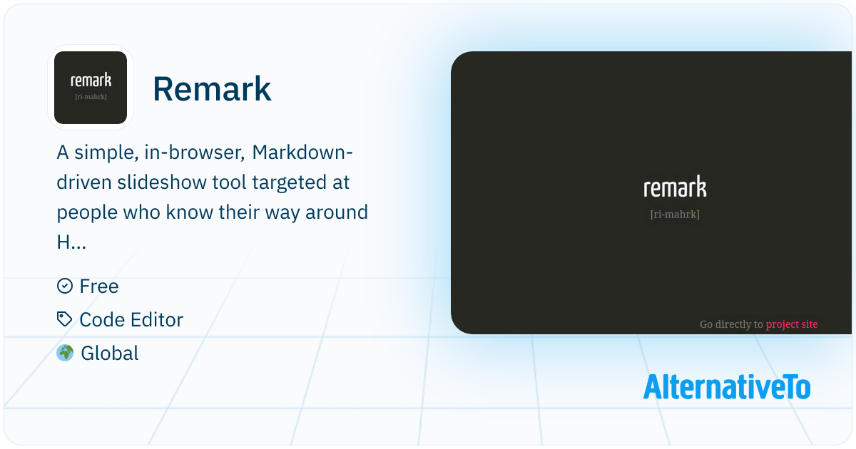 Remark: A simple, in-browser, Markdown-driven slideshow tool targeted ...