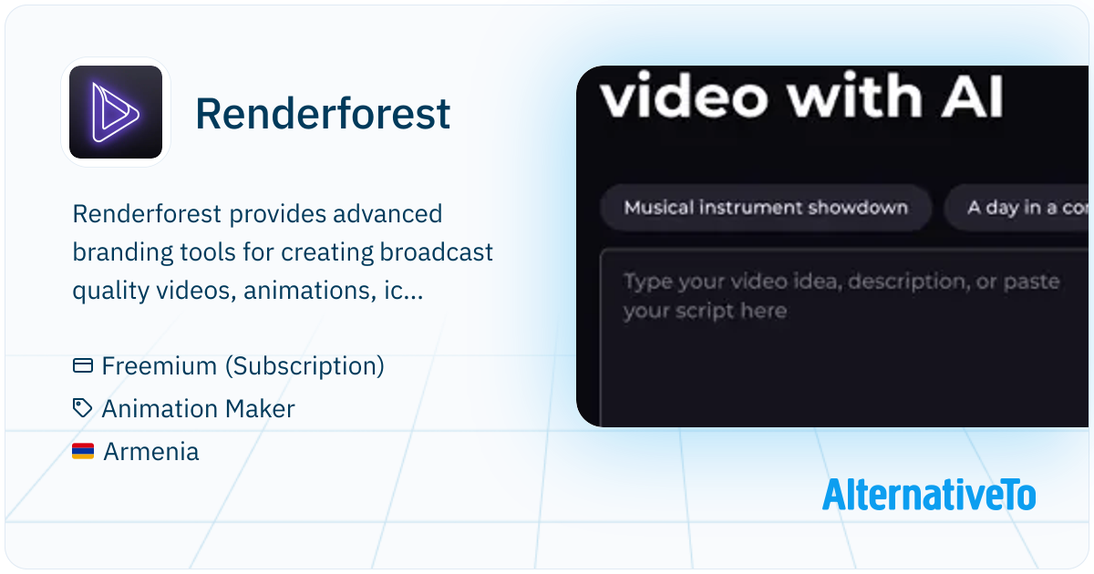 Renderforest Animation Renderforest: Create intros, animations, and more online | AlternativeTo