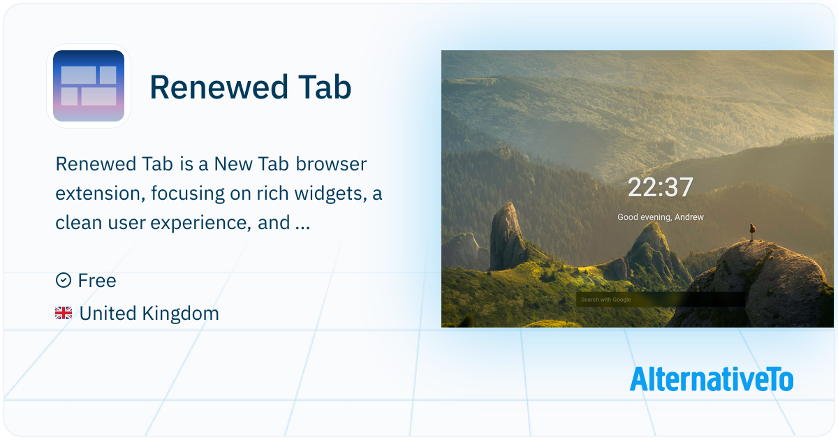Renewed Tab: A customizable New Tab page, with widgets and beautiful ...
