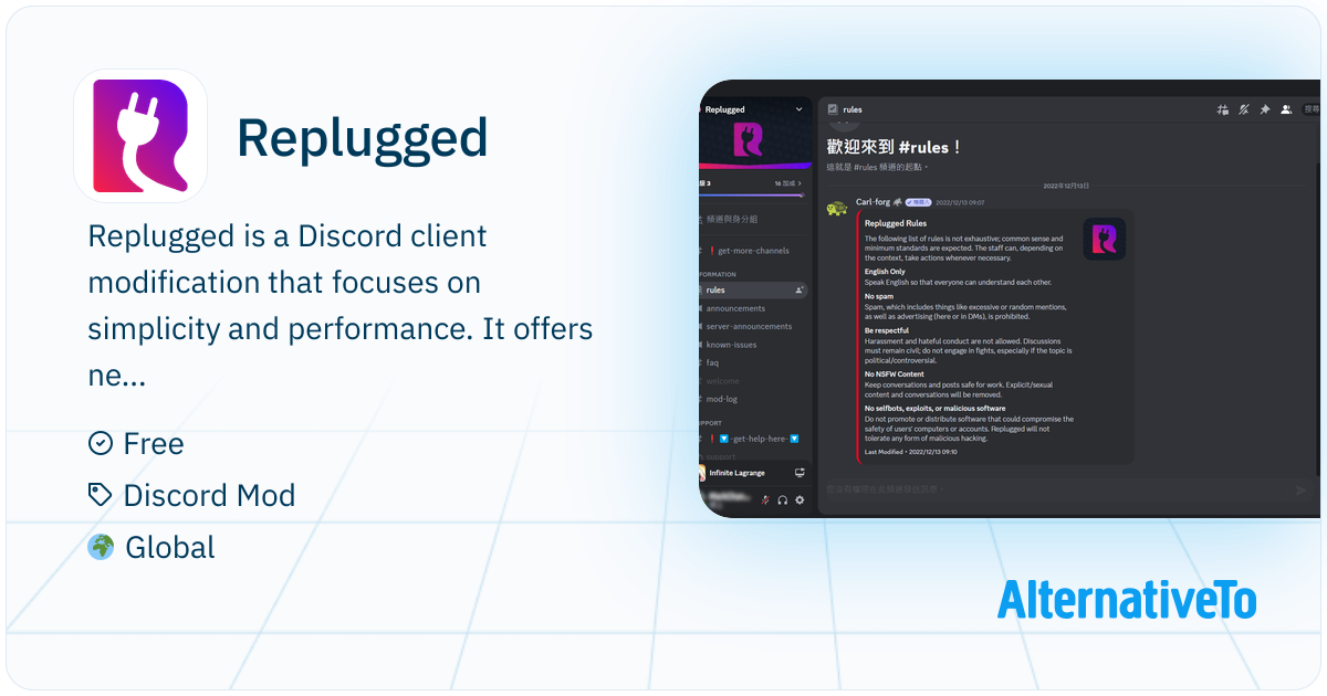 Replugged : Enhance Discord with plugins and themes | AlternativeTo