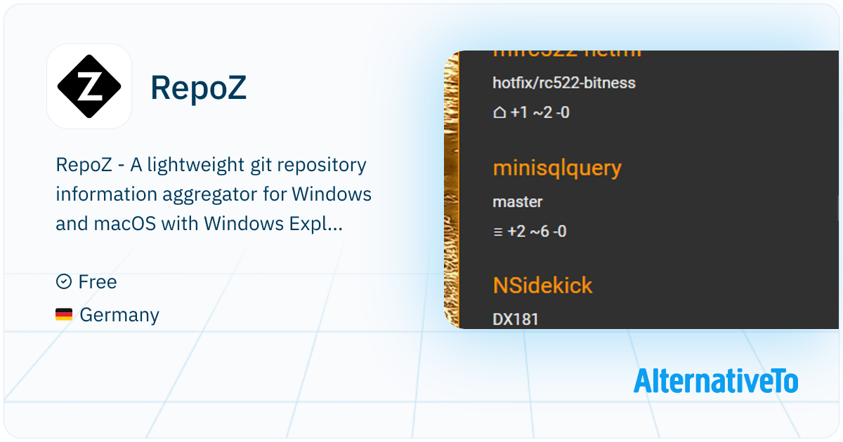 RepoZ: A lightweight git repository information aggregator for Windows ...