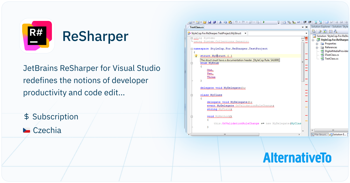ReSharper: JetBrains ReSharper for Visual Studio redefines | AlternativeTo