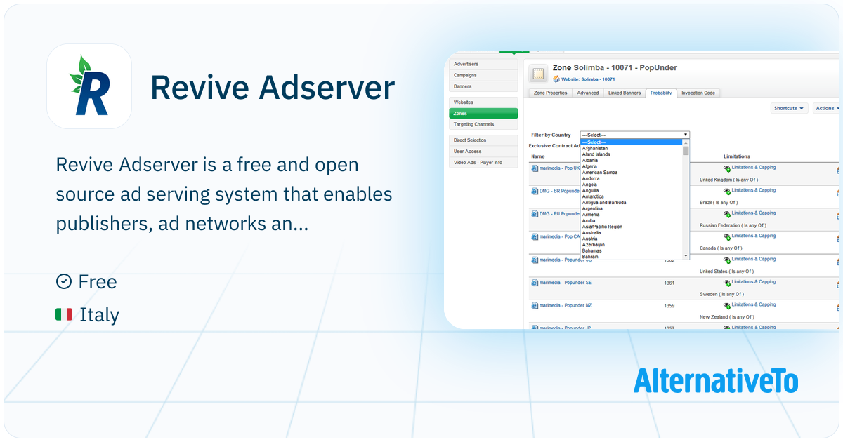 Revive Adserver: Free and open source ad serving system that enables ...