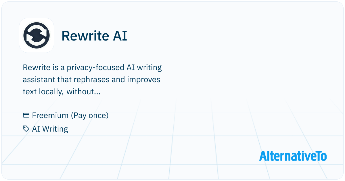 Rewreite Rewrite AI: Rewrite is a privacy-focused AI writing assistant ...
