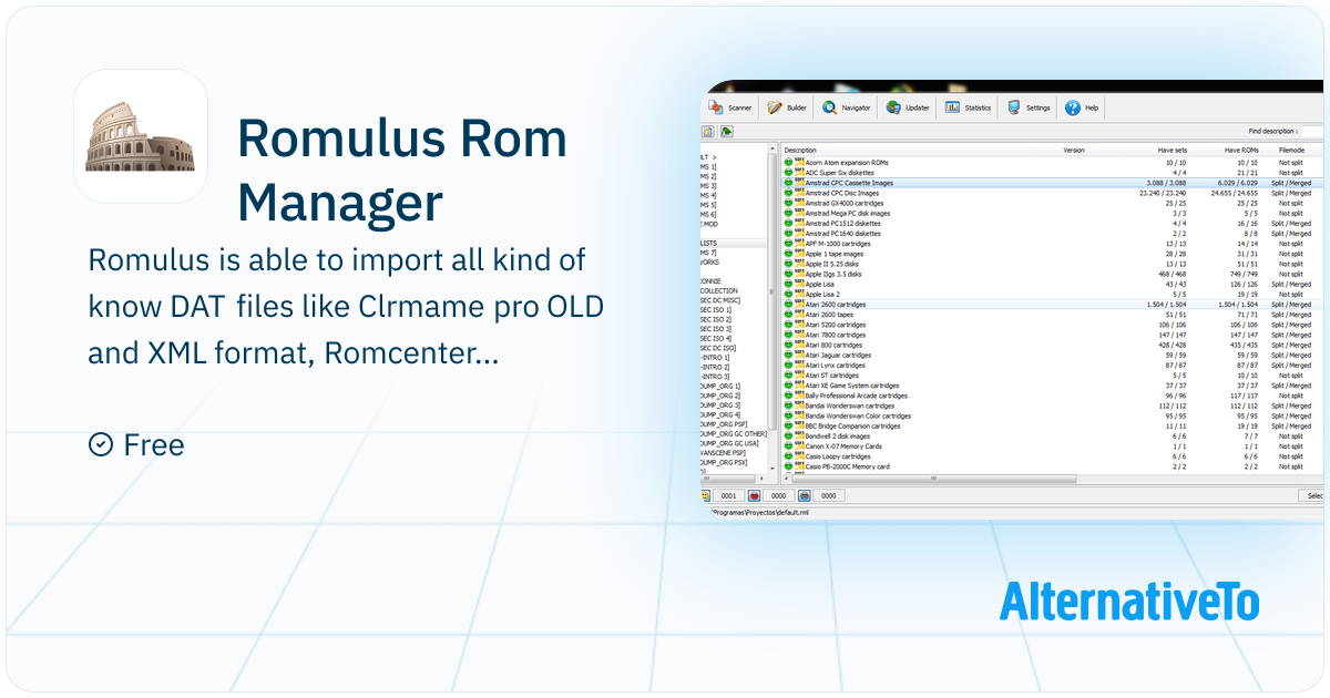Romulus Rom Manager: Romulus is a ROM manager that is able to import ...