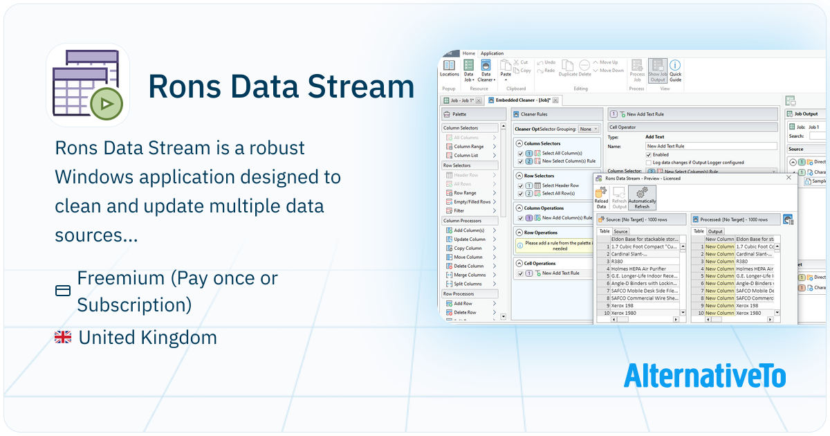 Rons Data Stream: Powerful batch CSV processor for Windows that cleans ...