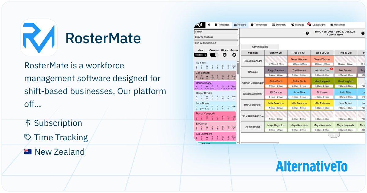 RosterMate: Rostering, Leave Management, Time Tracking & Much More ...