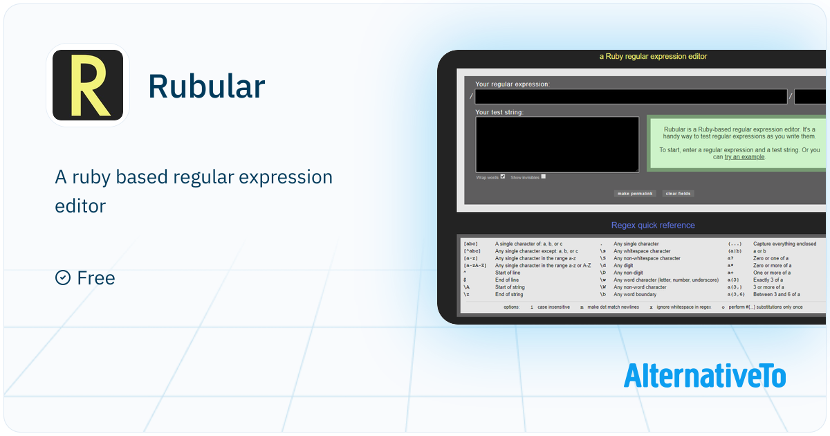 Rubular: A ruby based regular expression | AlternativeTo