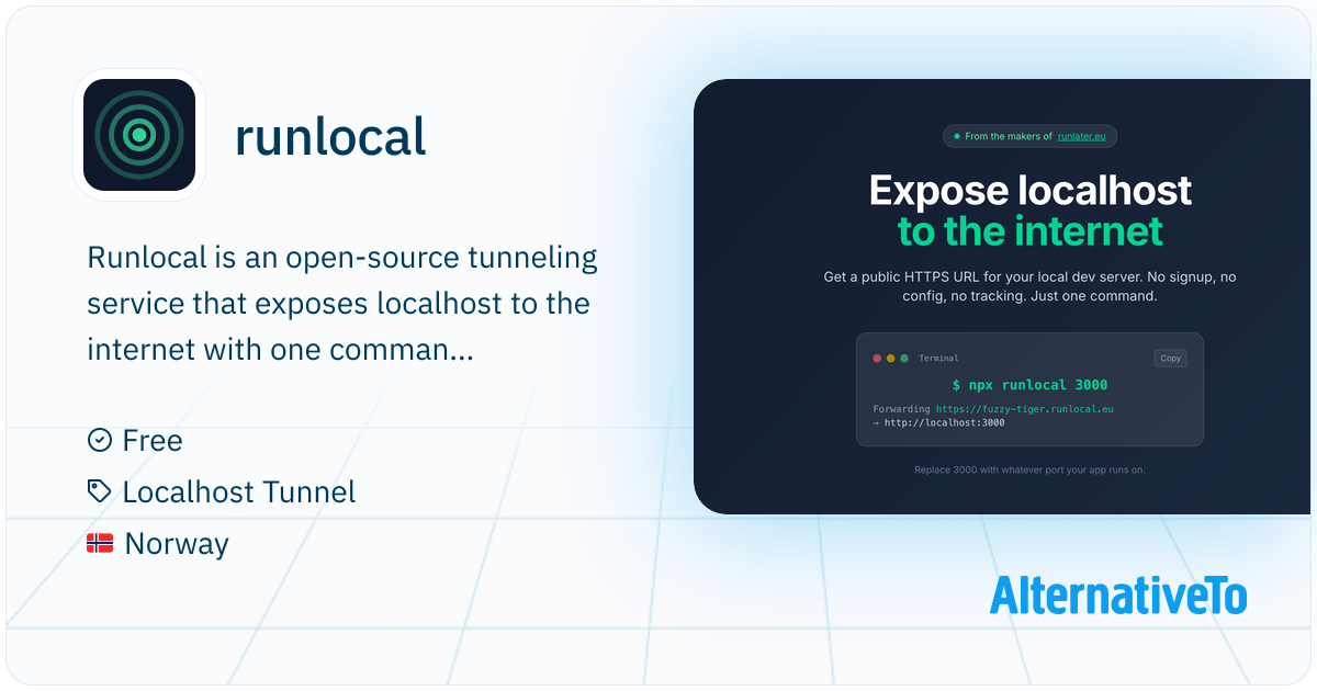 runlocal: Expose localhost to the internet | AlternativeTo
