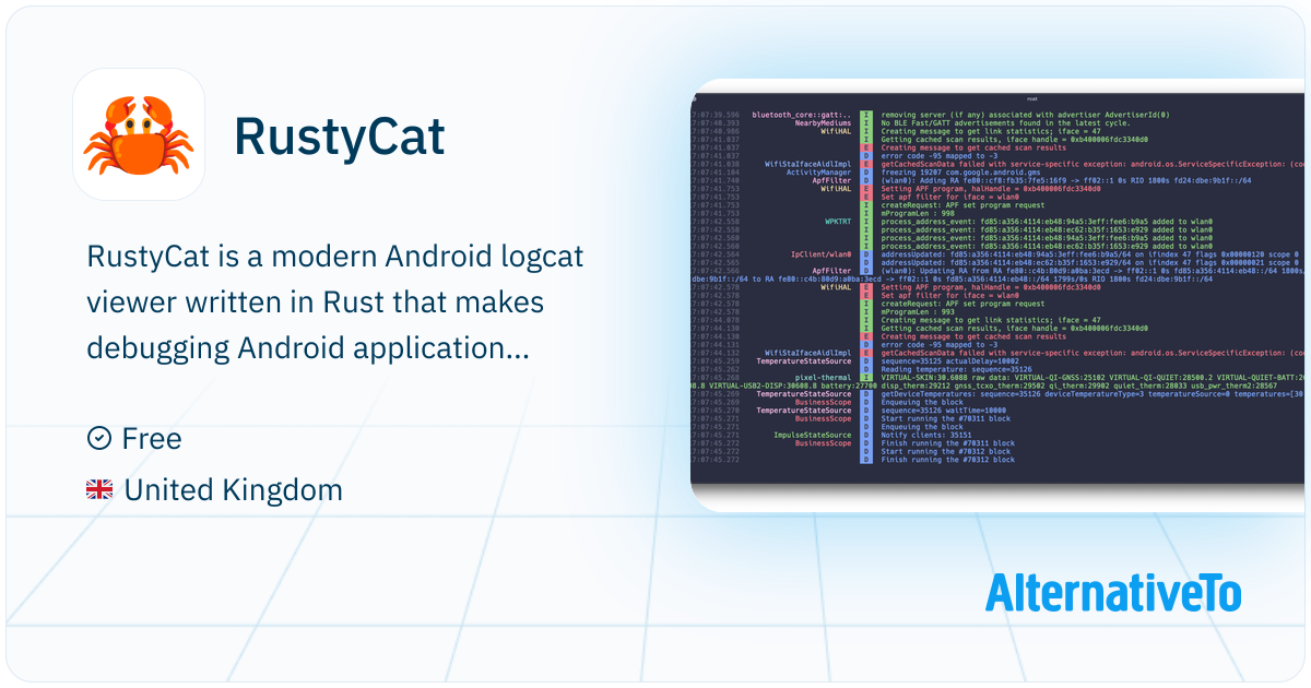RustyCat: Modern android logcat viewer (built with rust) | AlternativeTo