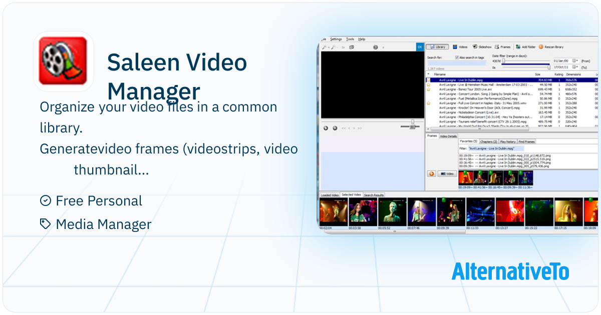 Saleen Video Manager: Video library manager that allows you to organize ...