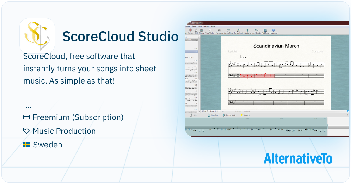 ScoreCloud Studio: ScoreCloud, free software that instantly turns ...