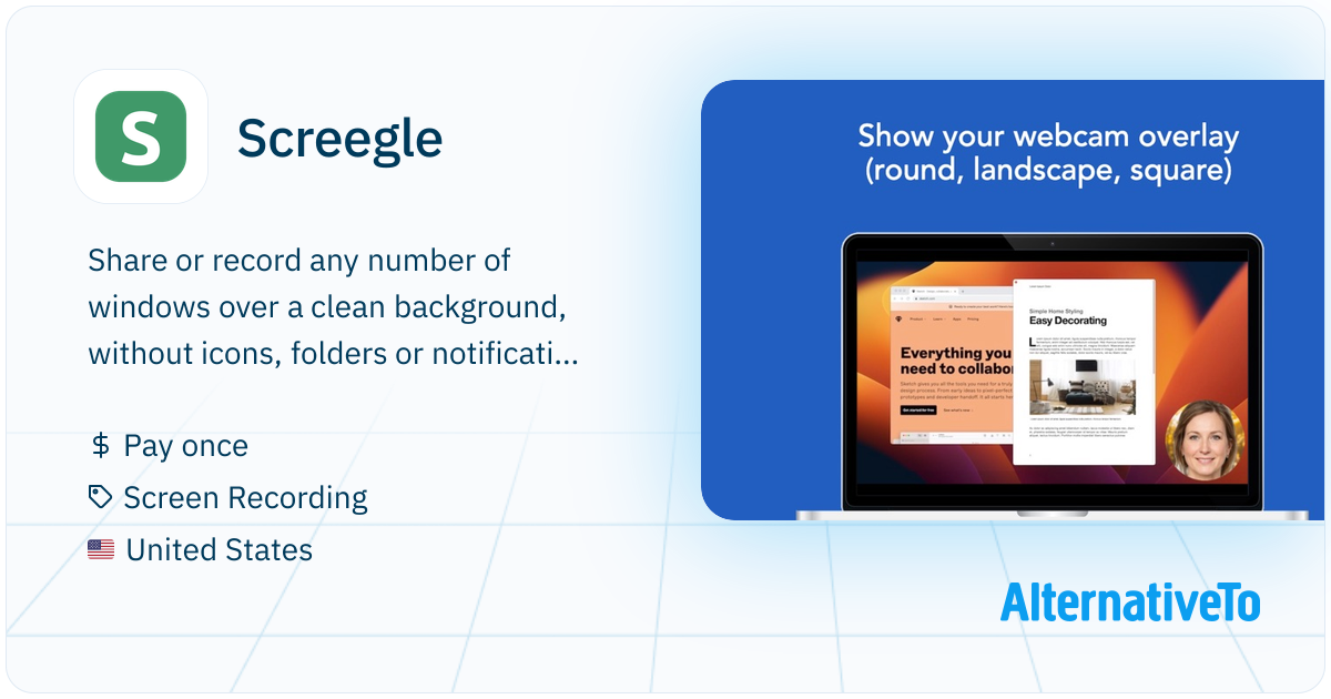 Screegle: Clean screen sharing for your meetings, featured by App Store ...