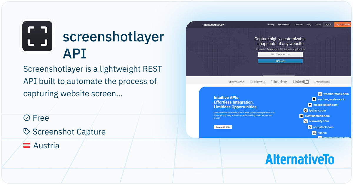 screenshotlayer API: REST API captures customizable screenshots in PNG ...