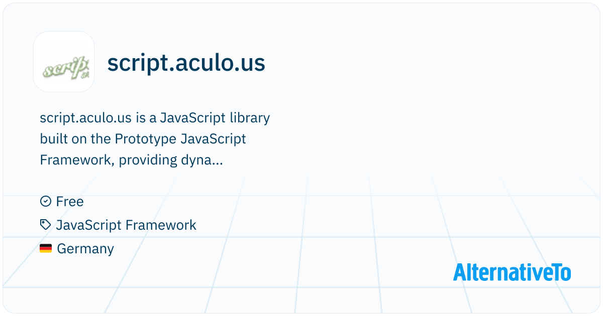 script.aculo.us: Script.aculo | AlternativeTo