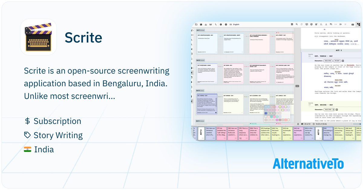 Scrite: Open-source offline screenwriting app with native support for ...