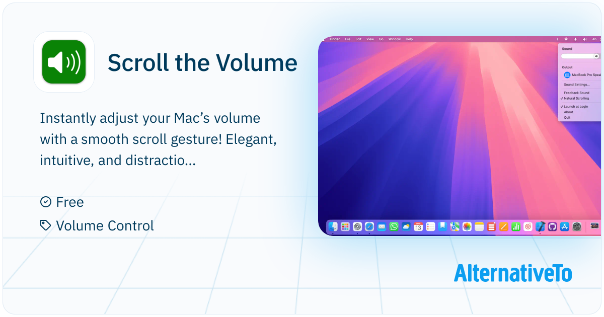 Volume Control Scroll Scroll the Volume: Instantly adjust your Mac’s volume with a smooth ...