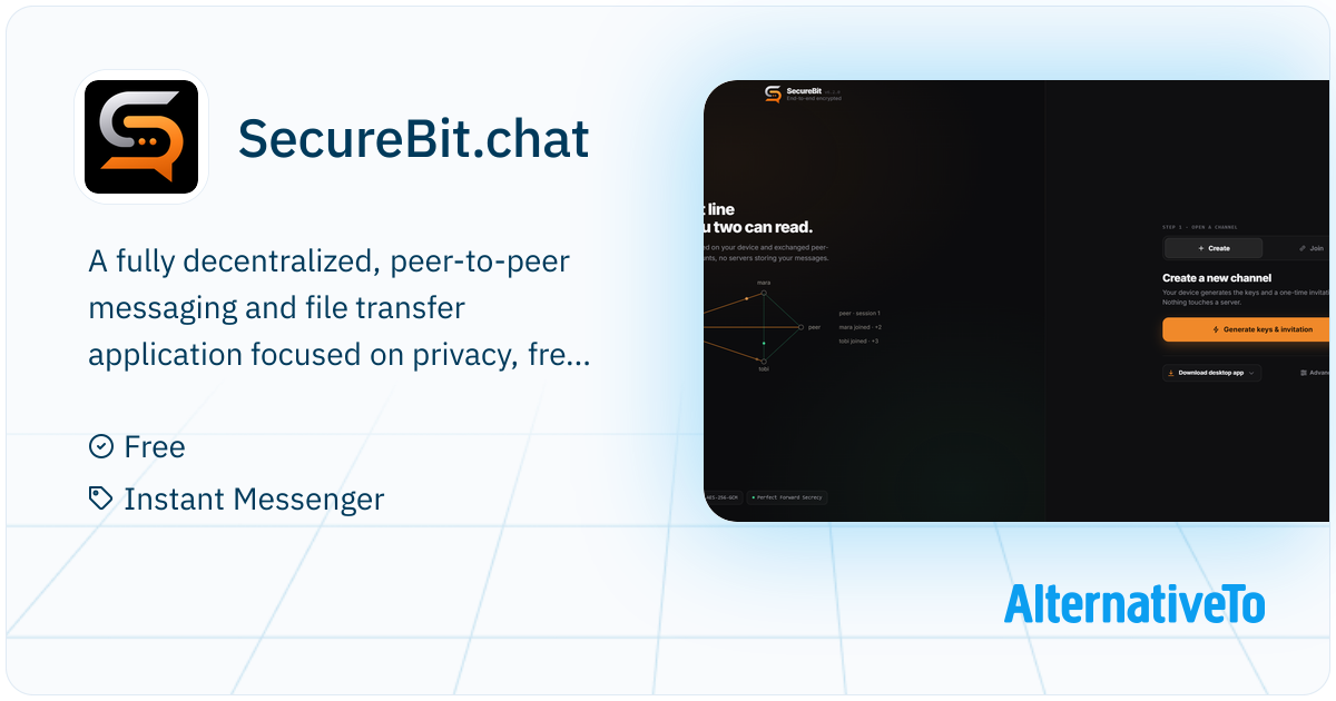 SecureBit.chat: World's most secure P2P messenger. | AlternativeTo