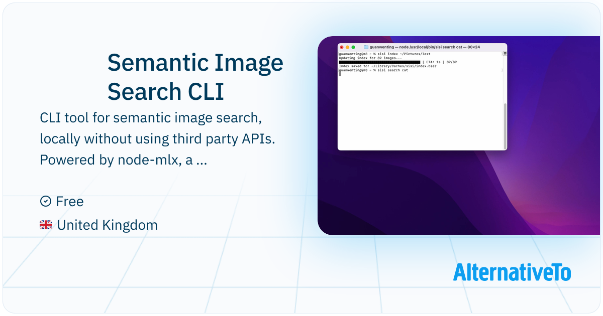Semantic Image Search CLI: Local image searching CLI tool | AlternativeTo
