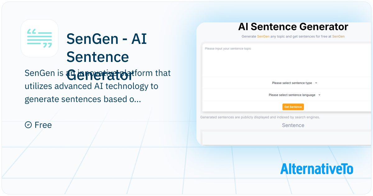 SenGen - AI Sentence Generator: An innovative platform that uses ...