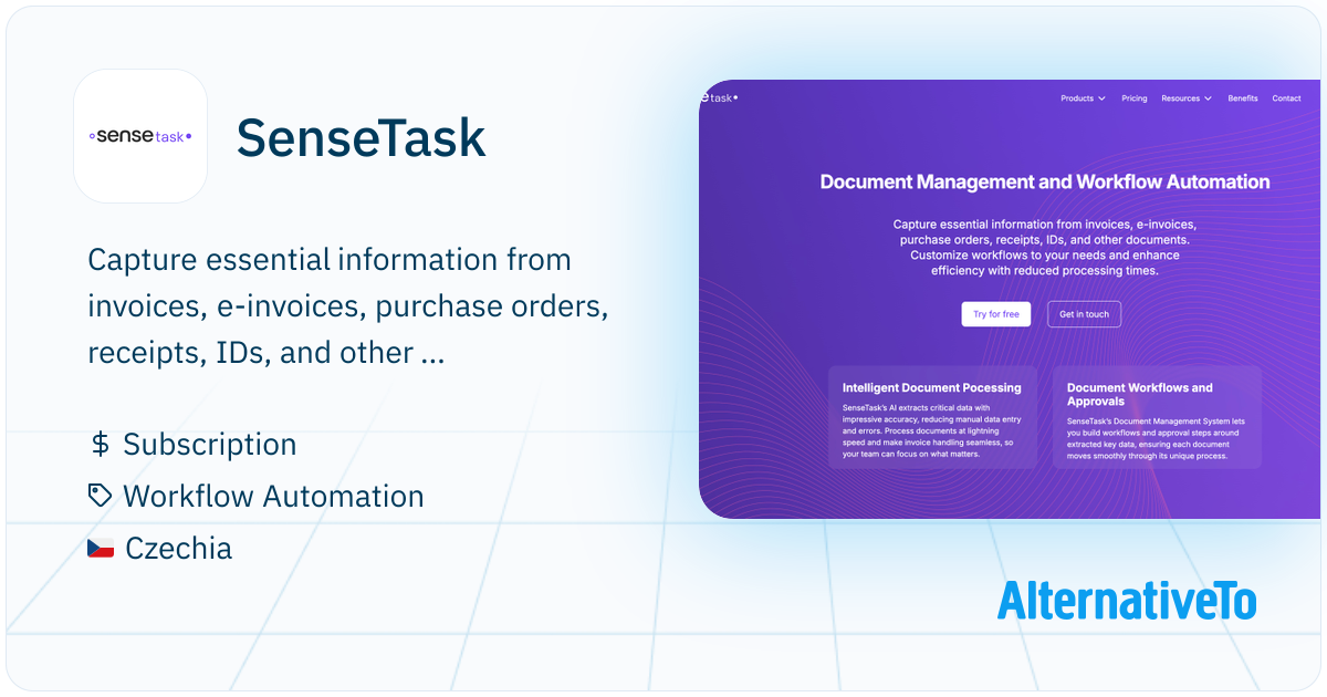 SenseTask: Document management and workflow automation | AlternativeTo