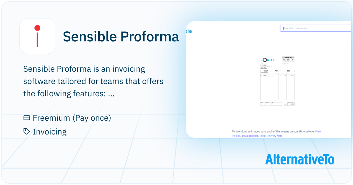 Sensible Proforma: Free invoicing software for teams | AlternativeTo
